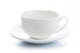 Klasyczna filiżanka ze spodkiem do kawy herbaty biała