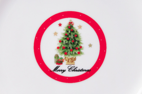 Komplet 2 filiżanki z choinką prezent na święta porcelanowe