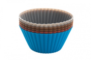Komplet 6 kolorowych foremek silikonowych do muffinek
