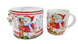 Kubek w puszce skarbonka bałwanek z sarenką prezent święta