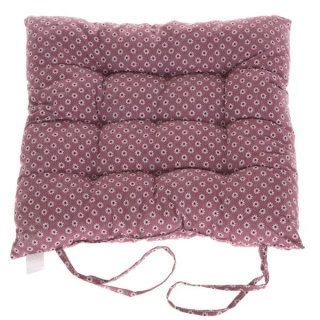 Poduszka na krzesło patchwork ciemny róż w kwiatuszki