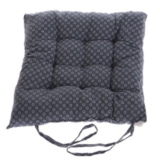 Poduszka na krzesło patchwork ciemny szary w kwiatki