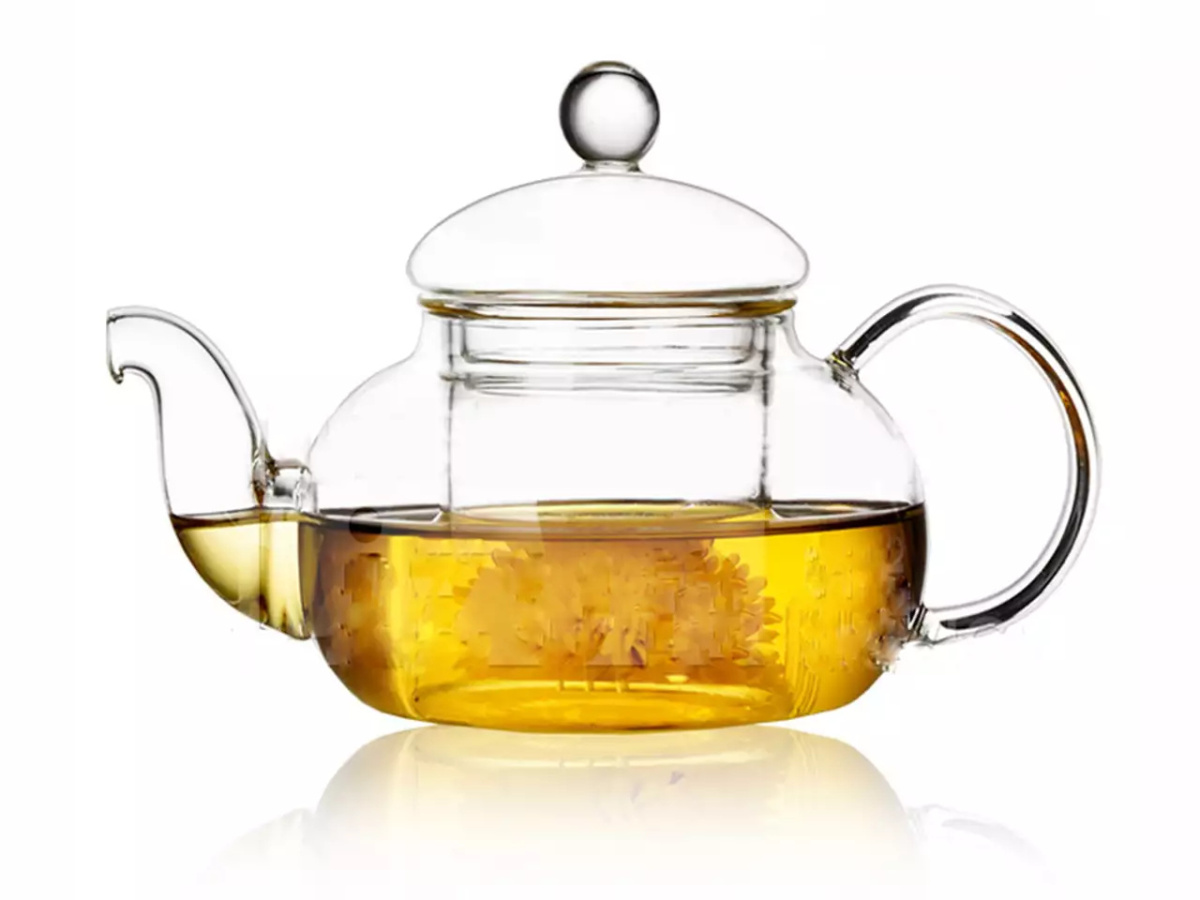 Szklany dzbanek z zaparzaczem czajnik 1 l do herbaty ziół