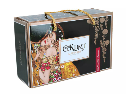 2 filiżanki spodki espresso Klimt Pocałunek Carmani mocca