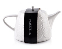 Biały dzbanek czajnik do herbaty 1l klasyka koronka