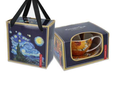 Filiżanka ze spodkiem Gogh Słoneczniki Carmani na prezent