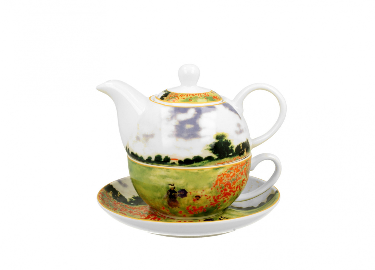 Filiżanka z imbrykiem tea for one Monet Poppy Field