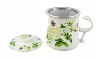 Kubek zaparzacz sitko do parzenia herbaty róża herbaciana