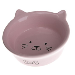 Okrągła miska ceramiczna różowa miseczka dla kota kot