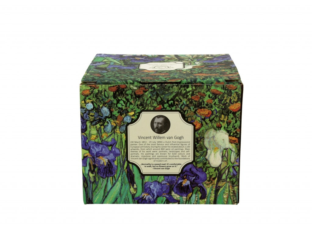 Niski kubek kubas Van Gogh Irysy do herbaty na prezent