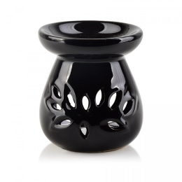 Ceramiczny kominek na wosk zapachowy ozdobny czarny