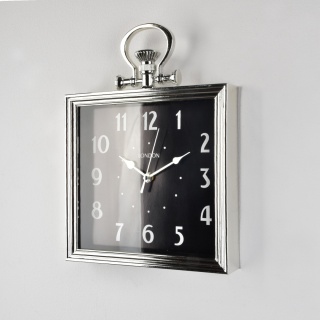 Kwadratowy zegar na ścianę czarny arabskie cyfry prezent