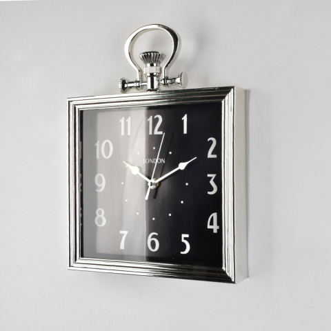 Kwadratowy zegar na ścianę czarny arabskie cyfry prezent