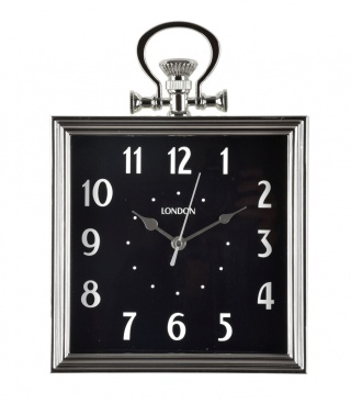 Kwadratowy zegar na ścianę czarny arabskie cyfry prezent