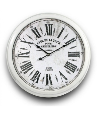 Duży okrągły zegar na ścianę rzymskie cyfry metalowy