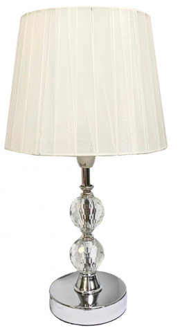 Elegancka lampa srebrno biała srebrna lampka ozdobna