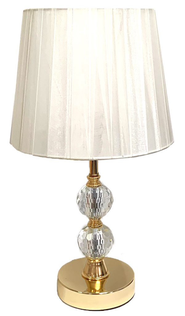 Lampa złota biała lampka ozdobna do sypialni kryształ