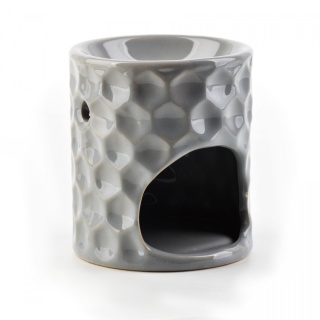 Kominek na wosk zapachowy ceramiczny szary plastry miodu