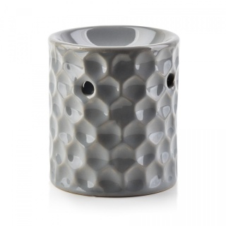 Kominek na wosk zapachowy ceramiczny szary plastry miodu