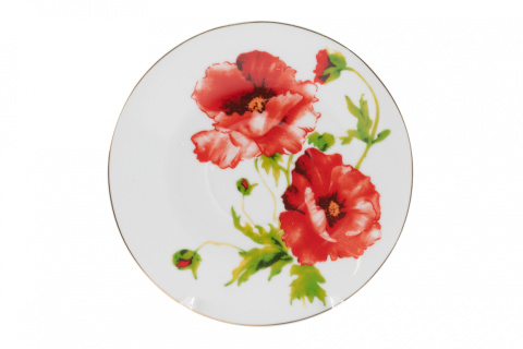 Komplet 2 filiżanek do kawy łyżeczki maki na prezent