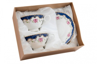 Komplet 2 filiżanek do kawy różowy kwiat Fusaichi Pegasus