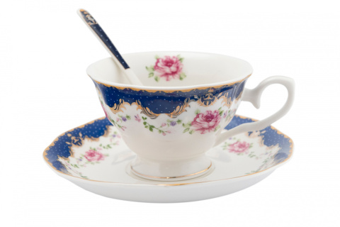 Komplet 2 filiżanek do kawy różowy kwiat Fusaichi Pegasus