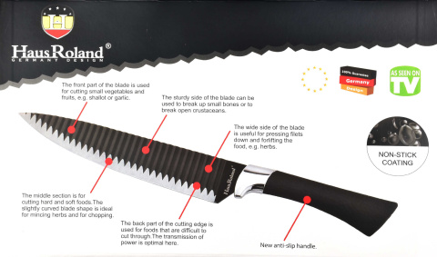 Komplet 4 noży stal nierdzewna obieraczka nożyczki czarne