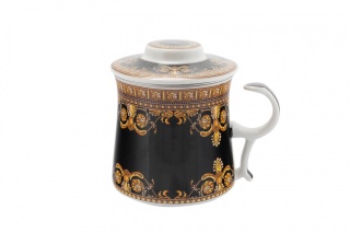 Komplet kubek sitko do parzenia ziół czarny Fusaichi Pegasus