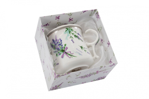 Komplet kubek zaparzacz do herbaty lawenda Fusaichi Pegasus