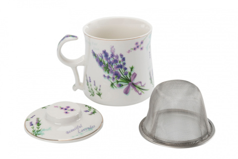 Komplet kubek zaparzacz do herbaty lawenda Fusaichi Pegasus