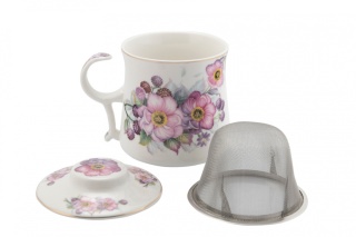 Komplet kubek zaparzacz do ziół róże Fusaichi Pegasus