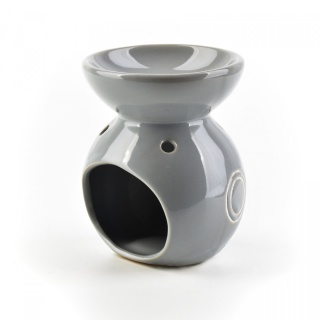 Szary kominek na wosk zapachowy połysk ceramika ozdobny