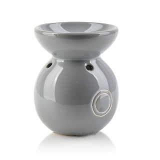 Szary kominek na wosk zapachowy połysk ceramika ozdobny