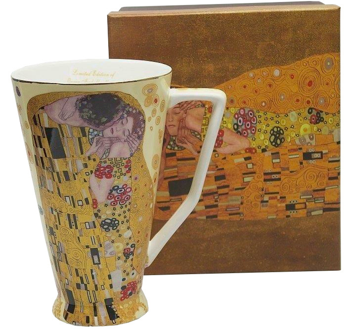 Kubek do latte w pudełku The Kiss porcelana prezent Klimt