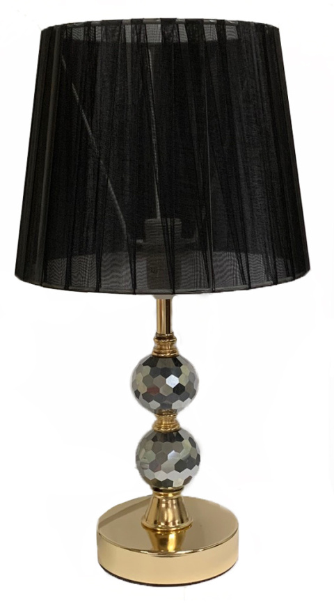 Glamour lampa złota czarna lampka ozdobna do sypialni