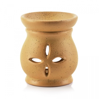 Piaskowy kominek na wosk zapachowy ceramiczny żółty