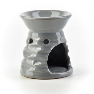 Szary kominek na wosk zapachowy połysk ceramika ozdobny