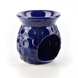 Niebieski kominek na wosk zapachowy połysk ceramika ozdoba
