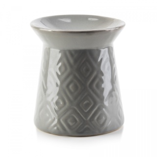 Szary kominek na olejek zapachowy połysk ceramika ozdoba