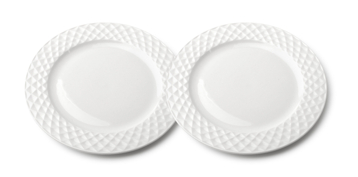 Zestaw dwóch talerzy deserowych z porcelany Diament talerz