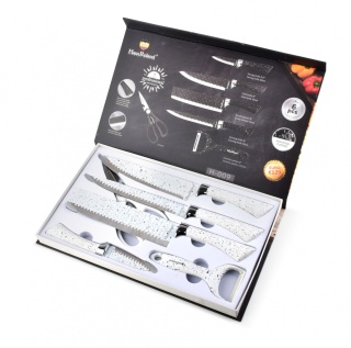 Zestaw 4 noży ze stali nierdzewnej obieraczka nożyczki