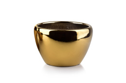 Ceramiczna złota doniczka osłonka NEVA GOLD ozdobna M