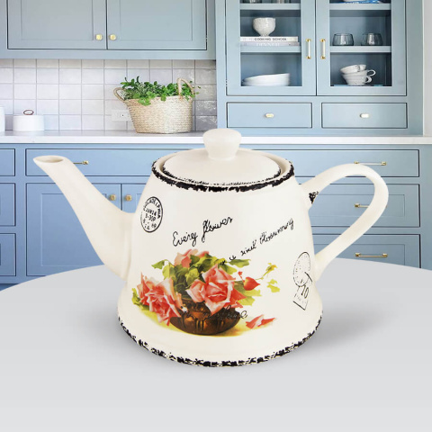 Czajniczek ceramiczny dzbanek zaparzacz 800 ml róże róża