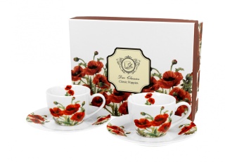 Komplet dwie filiżanki espresso Classic Poppies na prezent