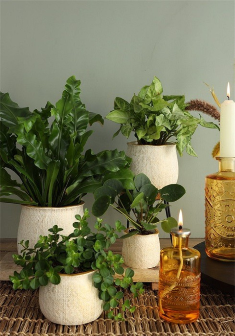 Osłonka doniczka ceramika Duke na kwiaty złota matowa