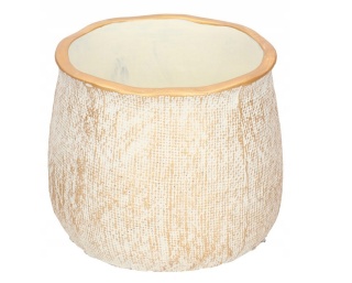 Osłonka doniczka ceramika Duke na kwiaty złota matowa