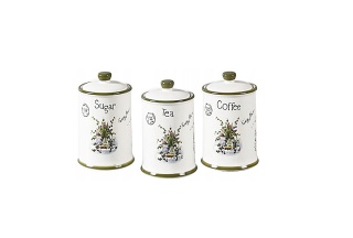 Komplet 3 pojemników na kawę cukier herbatę zestaw