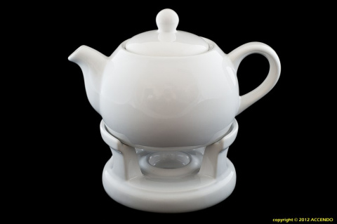 DZBANEK Z PODGRZEWACZEM 1 LITR BIAŁY PODGRZEWACZ