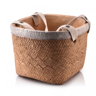 Ceramiczna osłonka doniczka Rosita na kwiaty boho brązowa