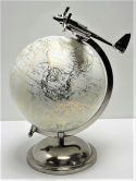 Globus wyjątkowy do biura prezent z samolotem